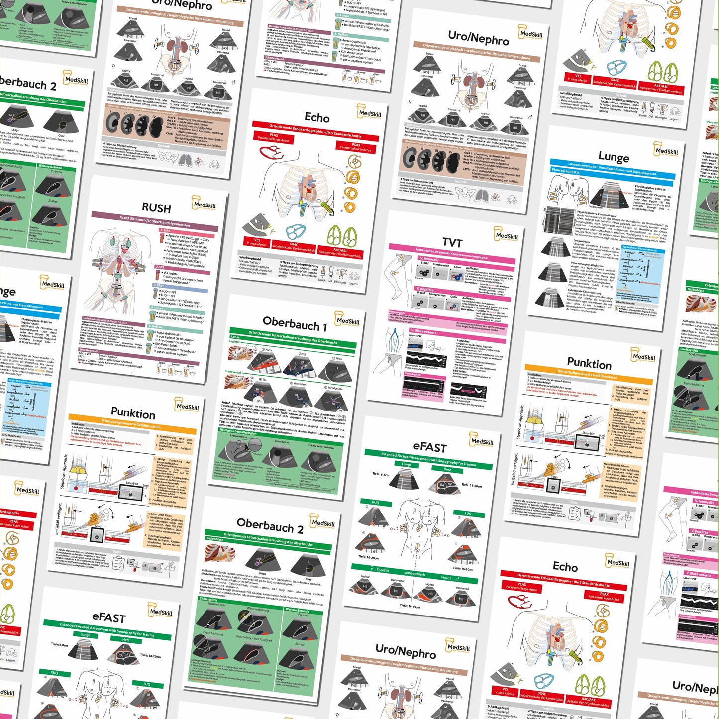 Komplettset aller Ultraschall Taschenkarten